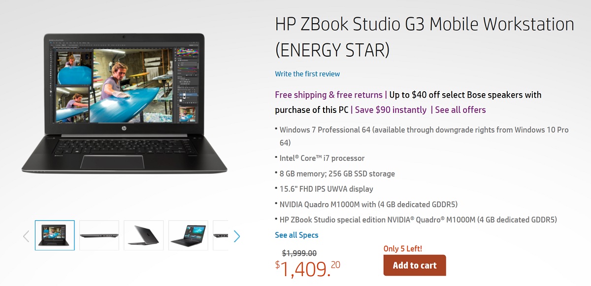 hout Pelagisch Moeras Deal Alert: Save a massive $590 on the HP ZBook Studio G3 Mobile Workstation  - MSPoweruser