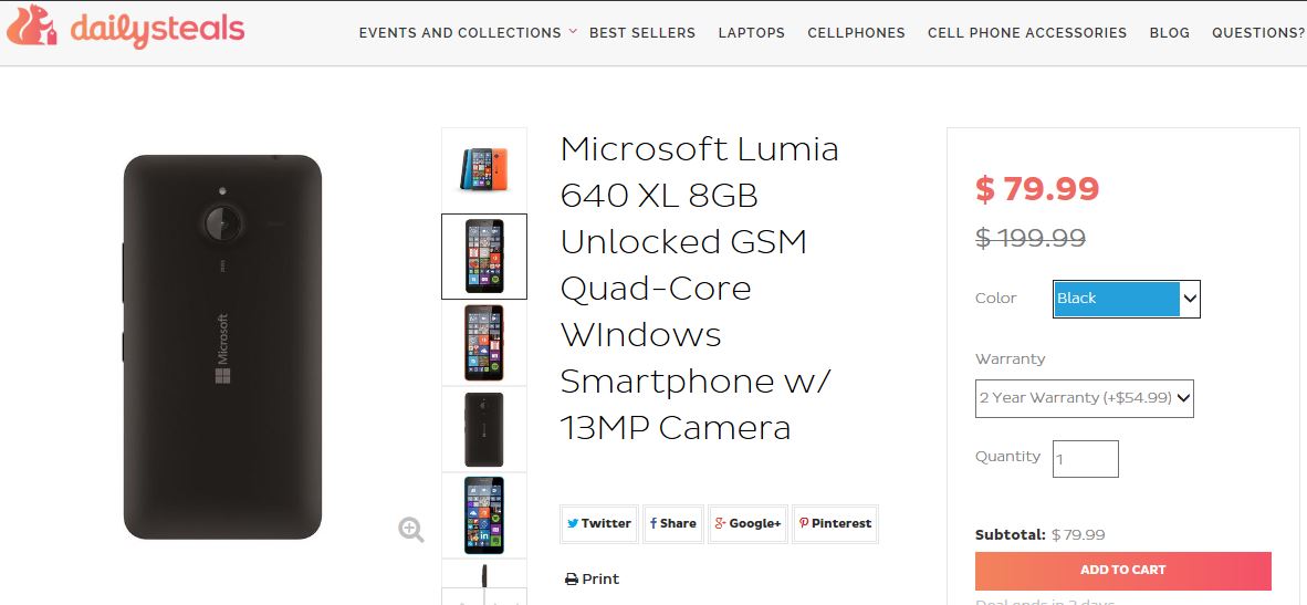 Deal: Unlocked Microsoft Lumia 640 XL available for only $79