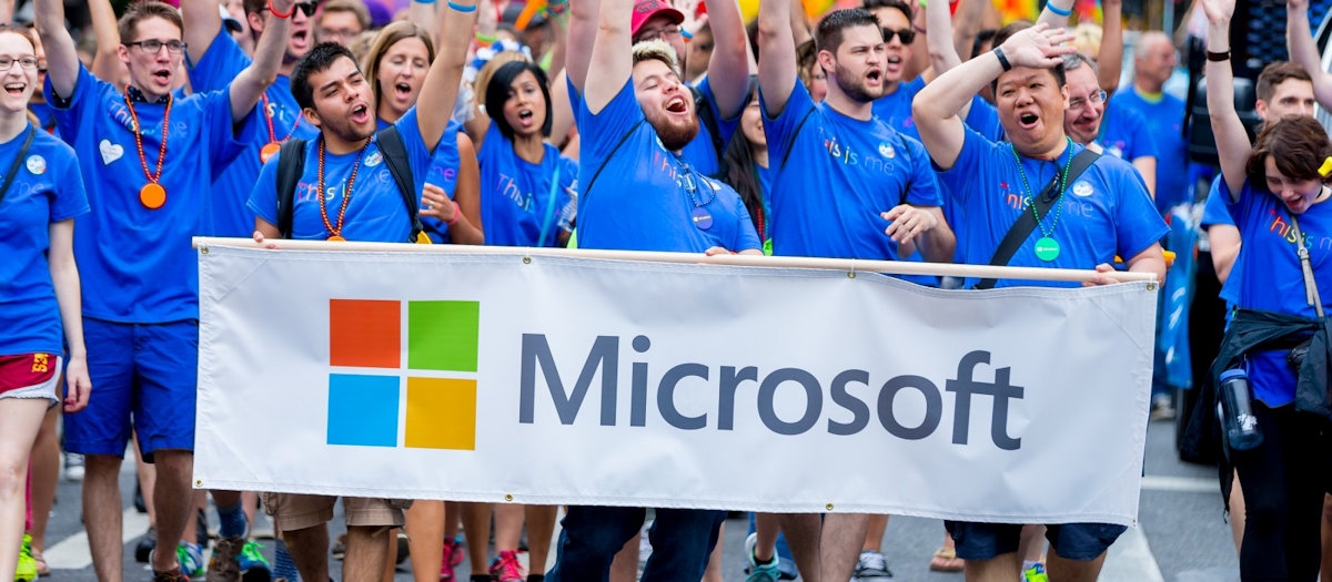 Microsoft Employees at a Pride parade