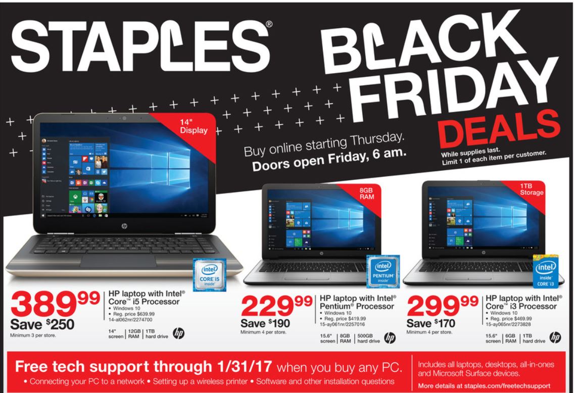 Staples Black Friday Deals will include Windows Laptops, Surface Pro 4