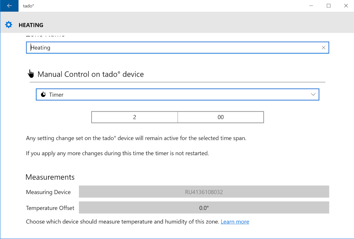 La aplicación Tado Universal Windows ahora le permite elegir qué