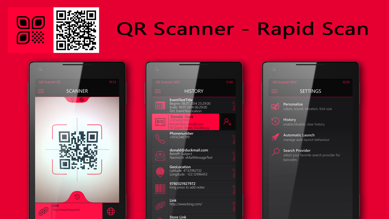 Developer Submission: QR Scanner – Rapid Scan new for W10M, updated for WP8.1, free codes