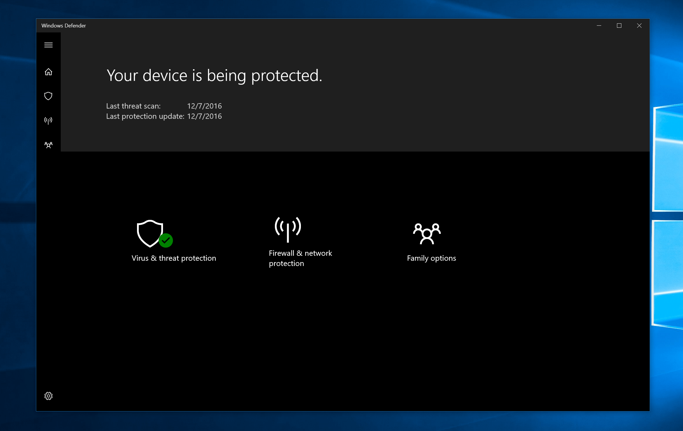 Microsoft provides a closer look at Windows 10’s upcoming Windows Defender Security Center app