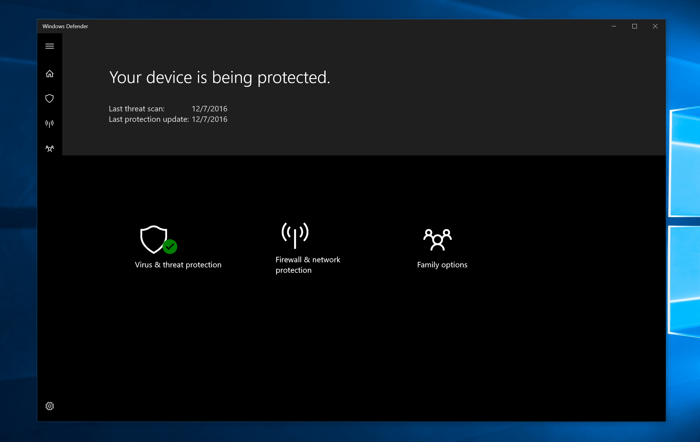 defender game center windows 10