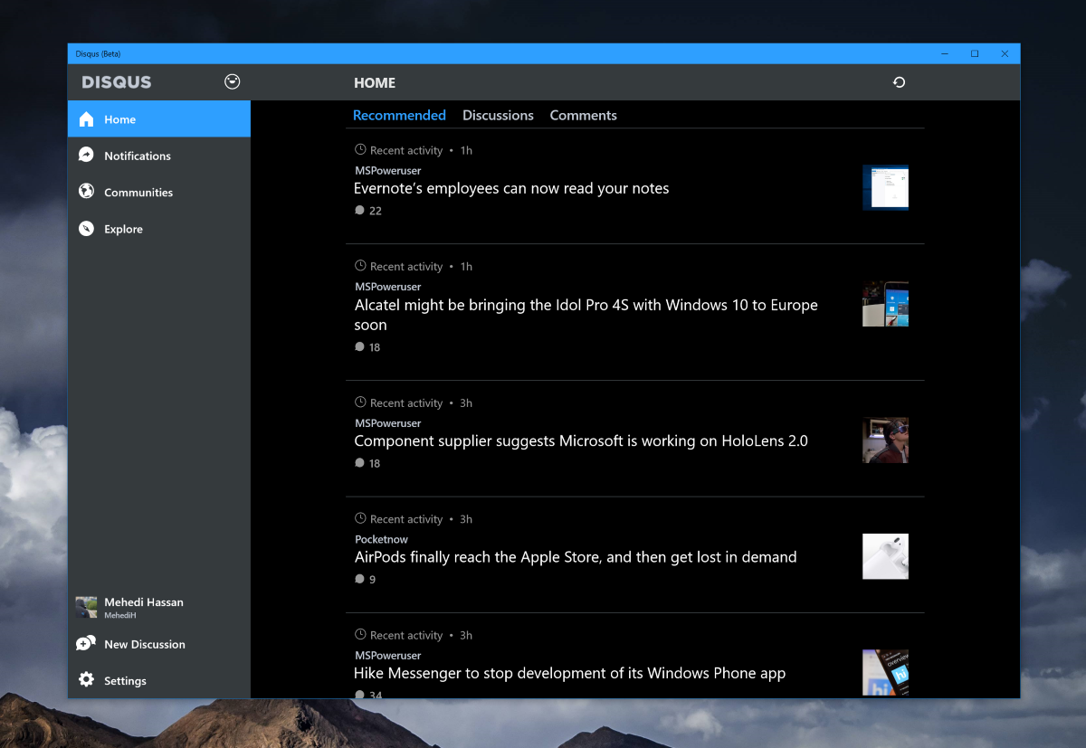 Disqus Beta jumps to version 4.0.16 in the Windows Store