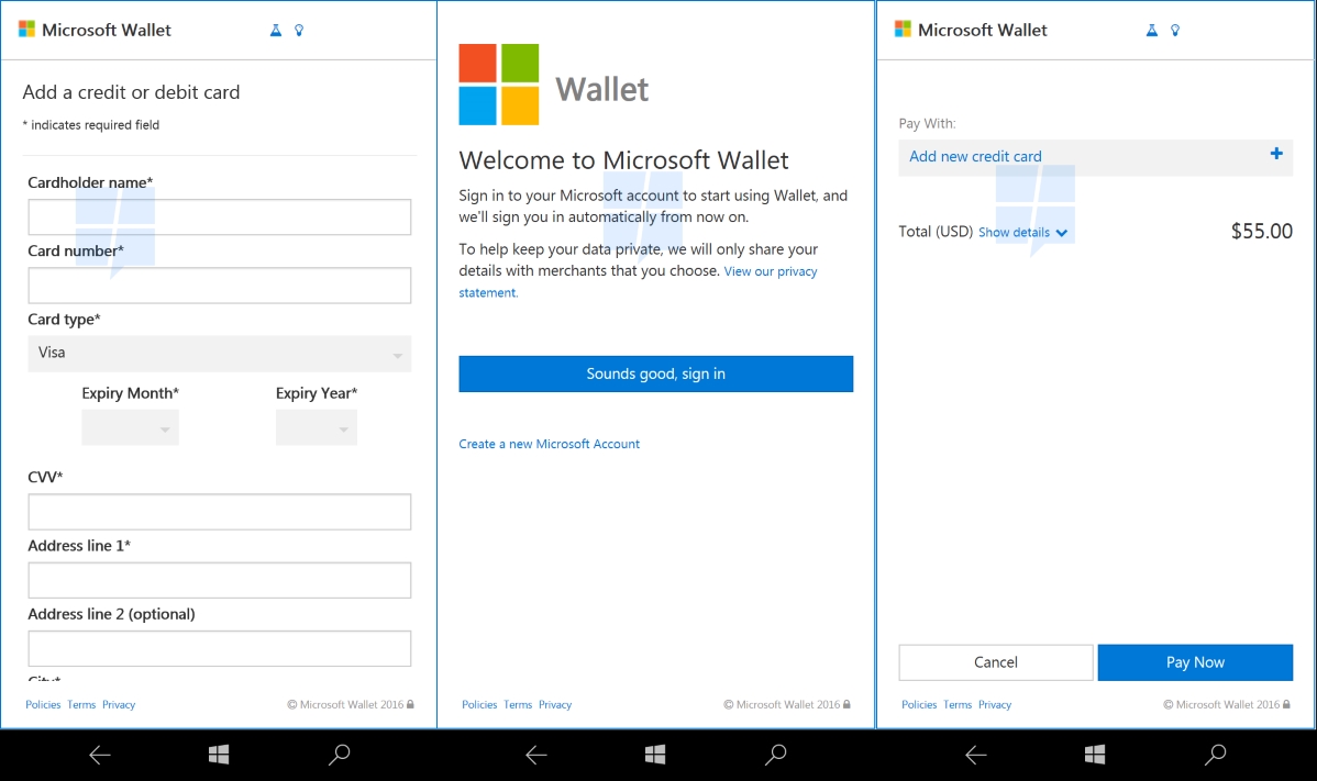 First look: Windows 10 Mobile’s upcoming Web Payments feature aims to make payments on the web simpler