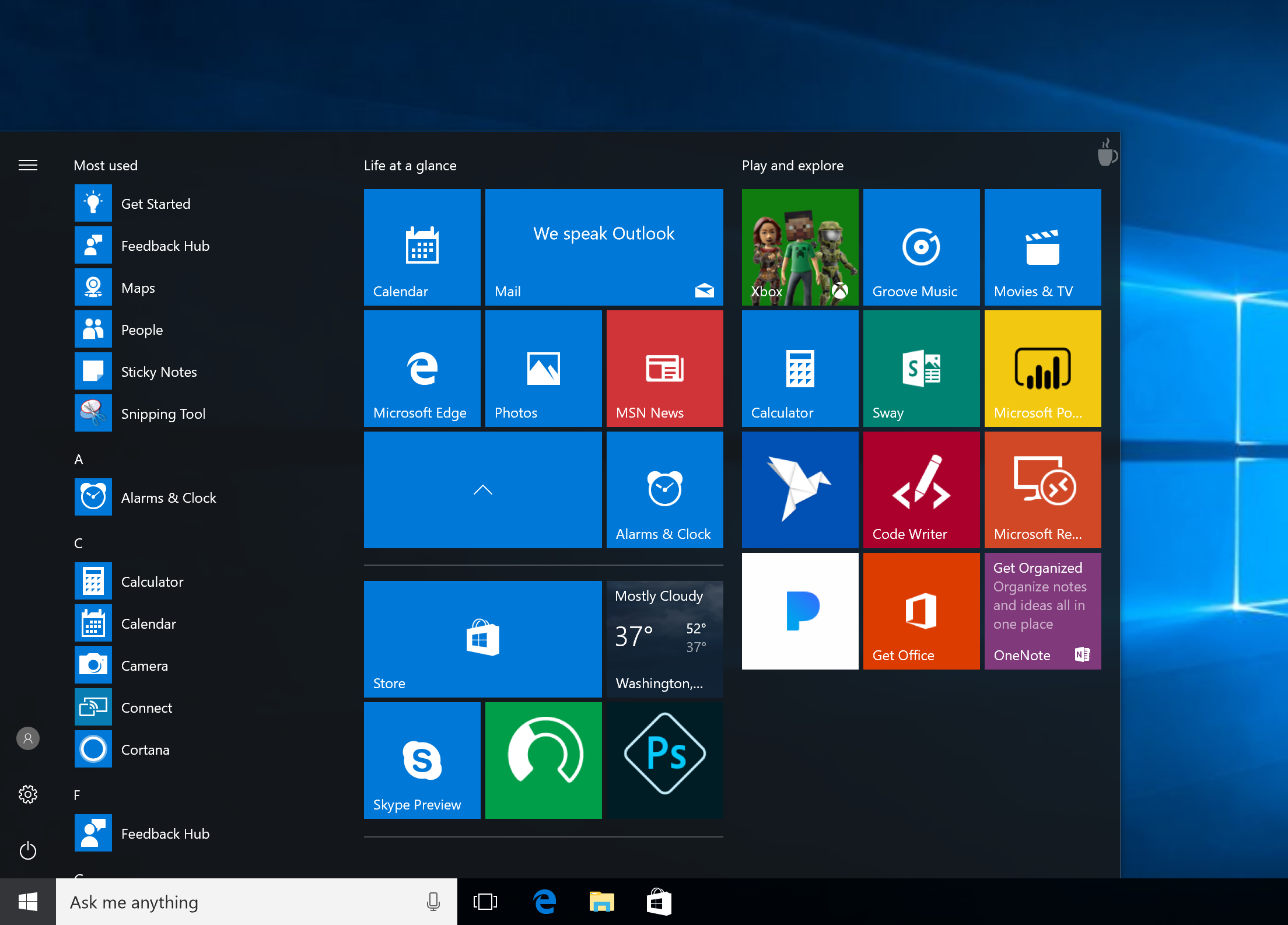 what are live tiles in windows 10