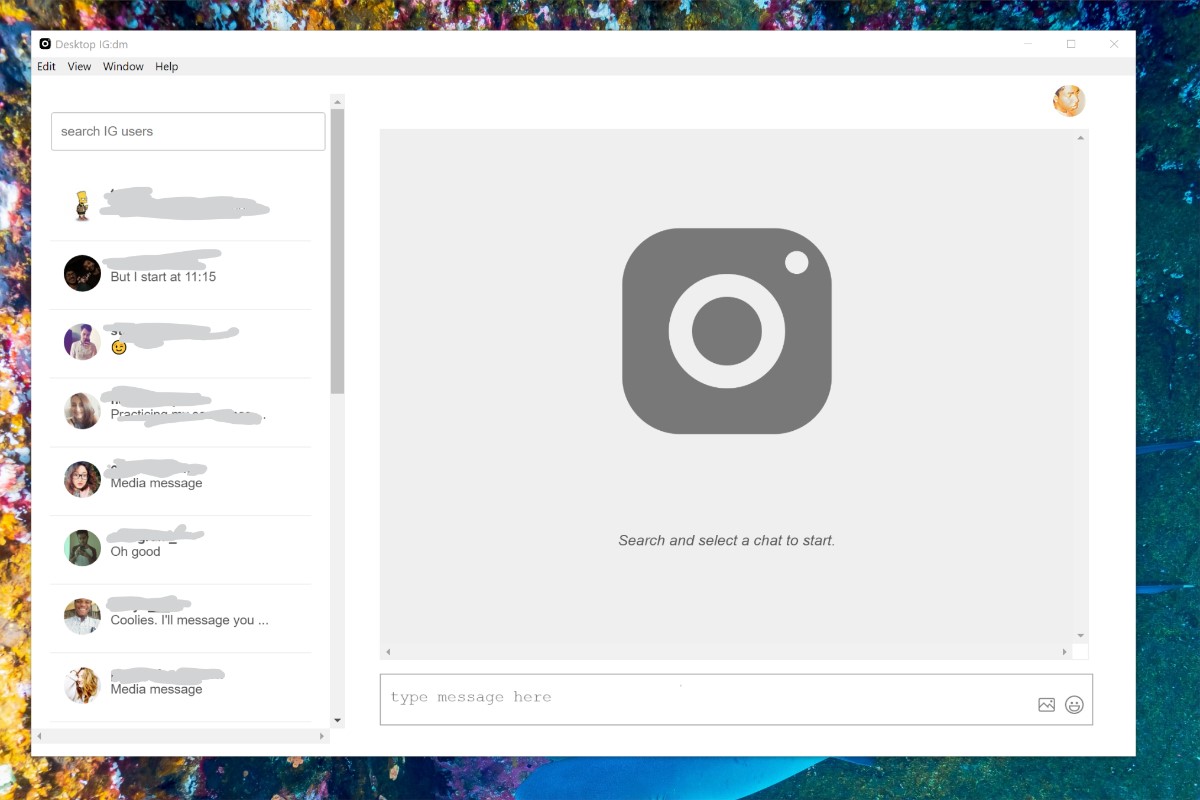 Direct instagram pc windows 8