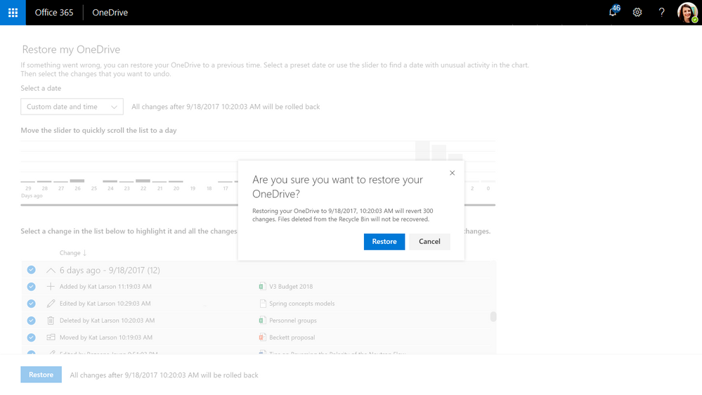 Microsoft détaille la nouvelle fonctionnalité de restauration de fichiers OneDrive