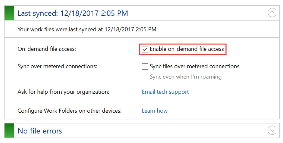 Windows Work Folders on-demand file access feature coming in the next Windows 10 release