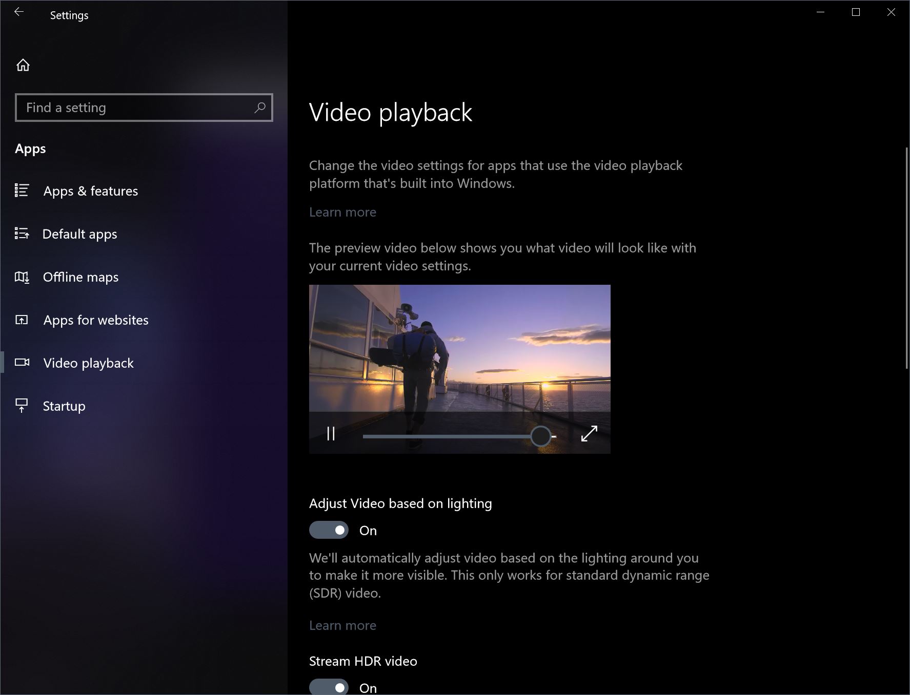 How to activate HDR video on the Windows 10 Spring 2018 Update (RS4)