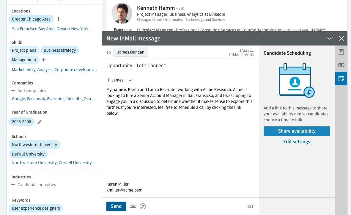 LinkedIn’s new Scheduler feature automates interview scheduling