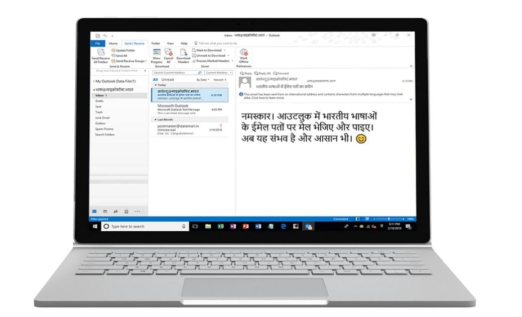 Microsoft announces support for e-mail addresses in Indian languages