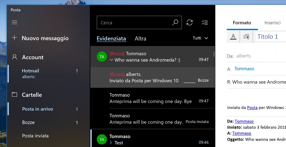 windows 10 mail shows unread mail