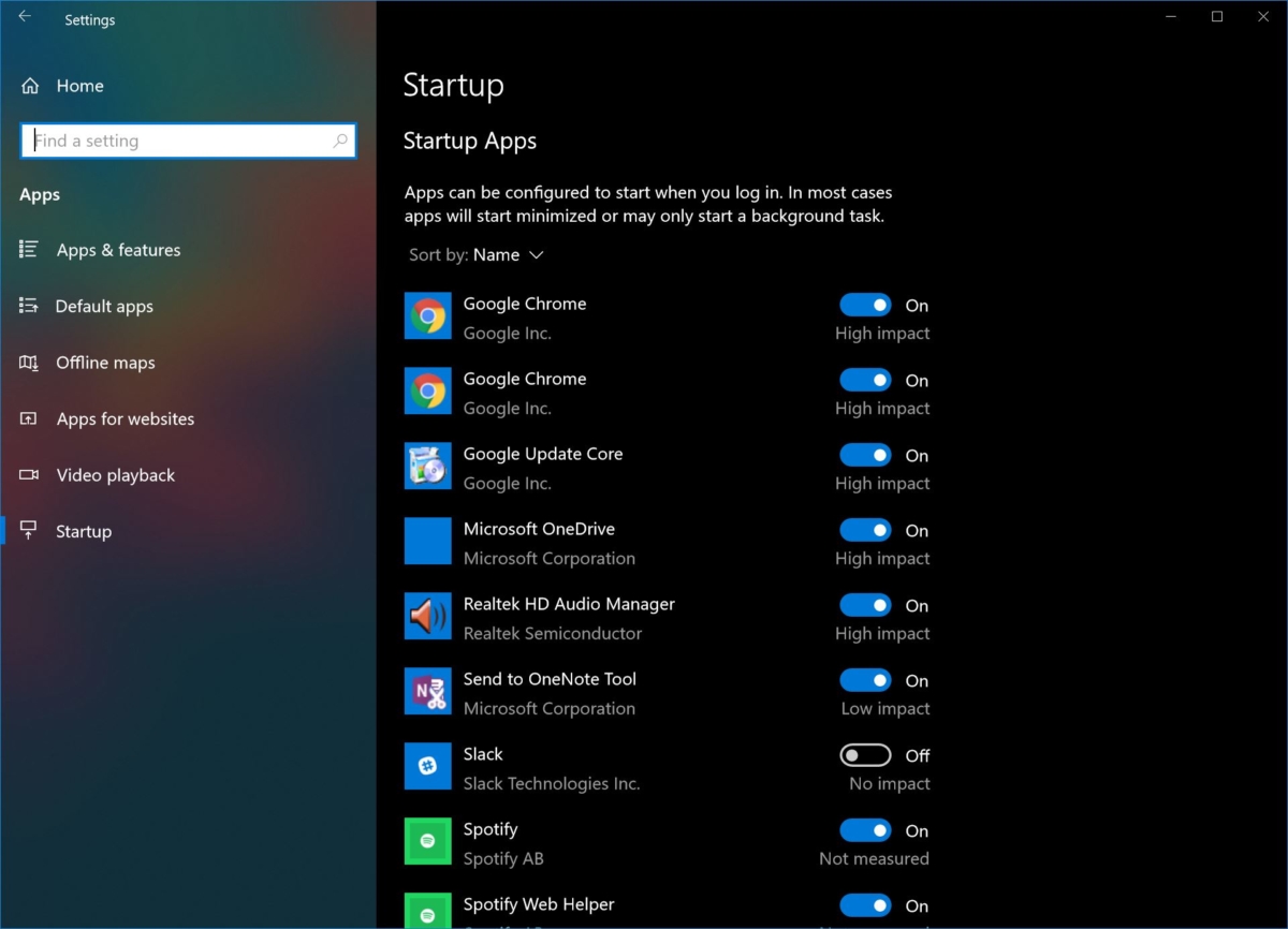 windows 10 which programs run on startup