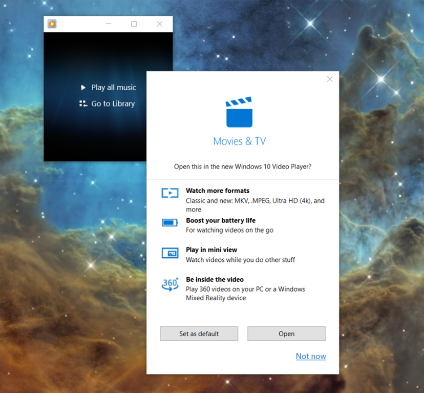 microsoft media player windows 10