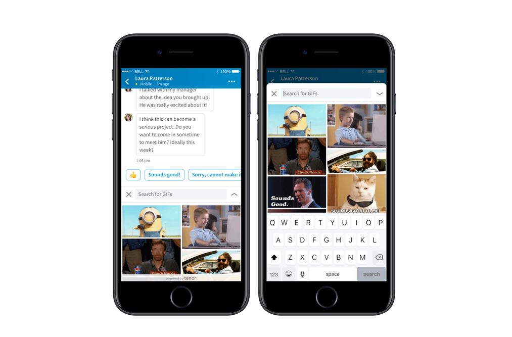LinkedIn integrates GIFs directly into messaging experience