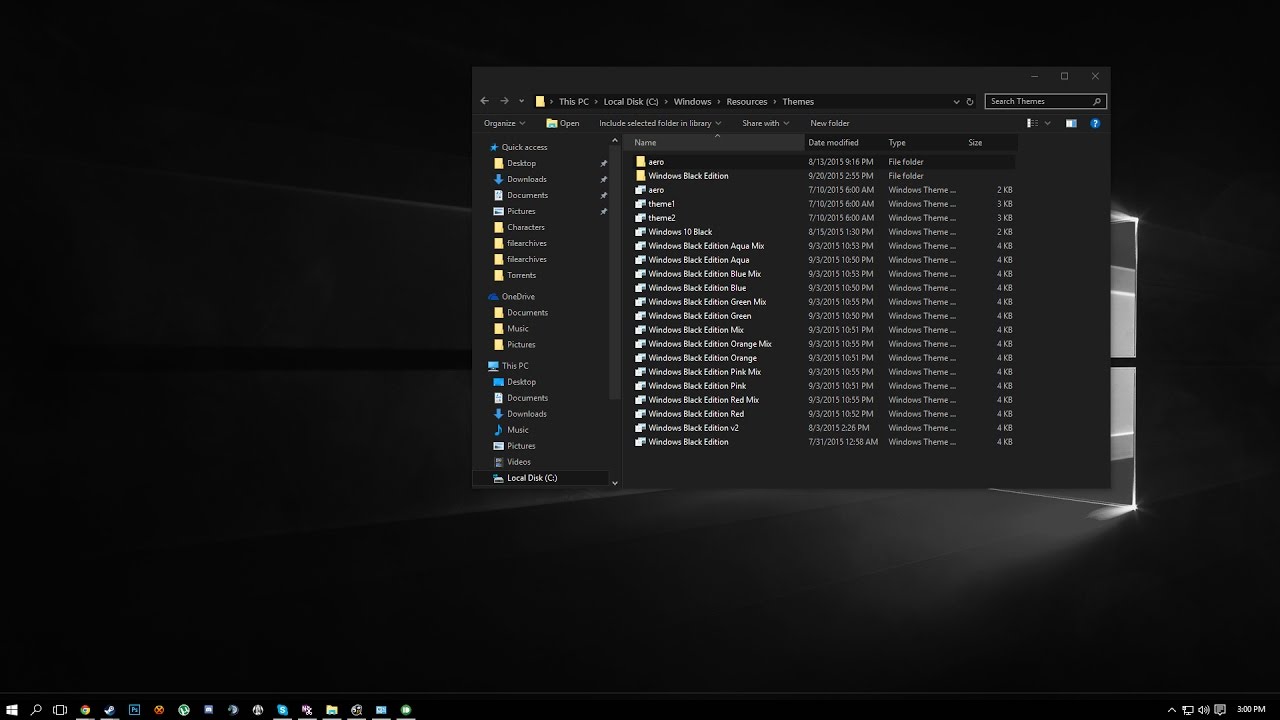 Windows 10 Black Edition Theme