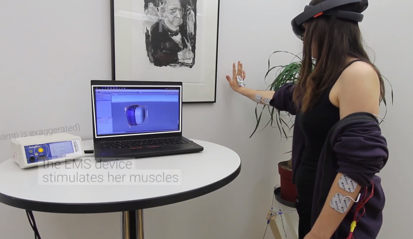 Shocking! German HoloLens researchers use electrodes to simulate force feedback