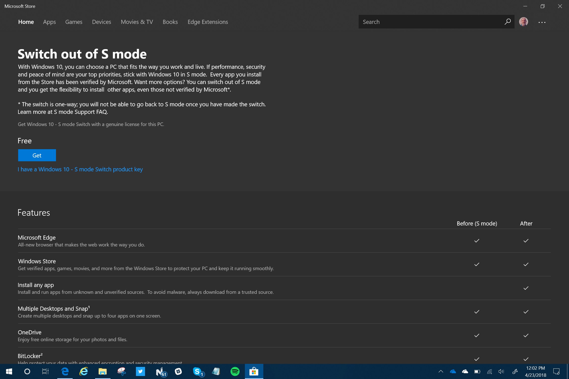 windows 11 home in s mode