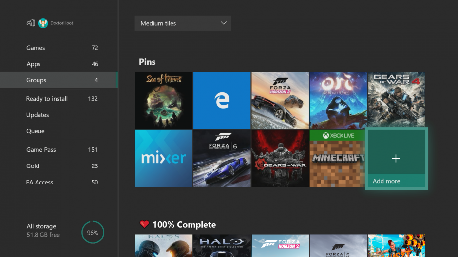 Latest Xbox One update build 1806 expands the Groups feature to all Alpha users