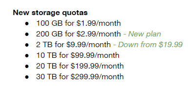 google drive pricing unlimited