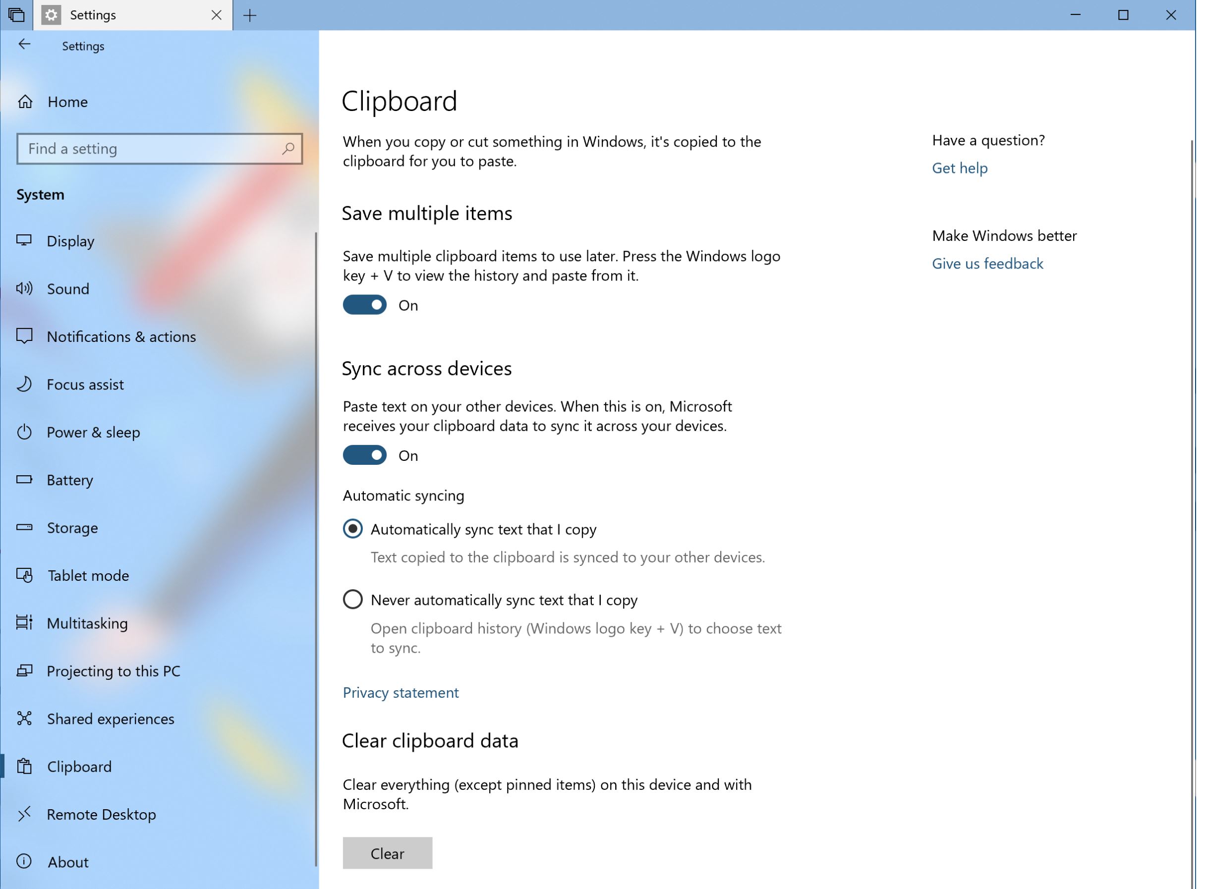 microsoft clipboard history