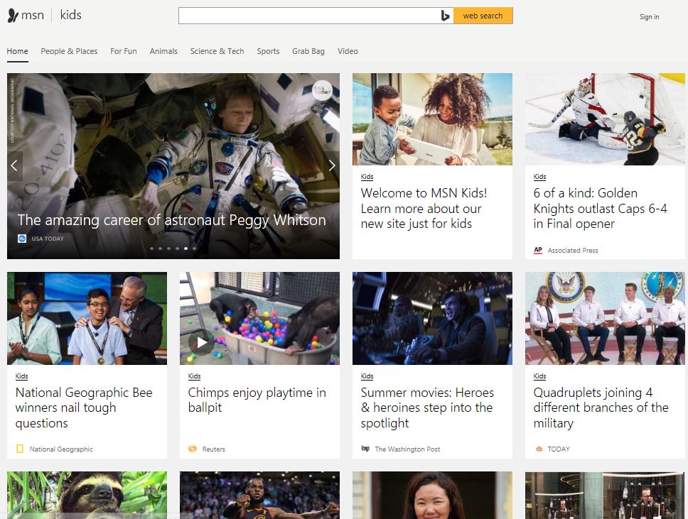 Microsoft announces MSN Kids, a new kid-friendly news portal
