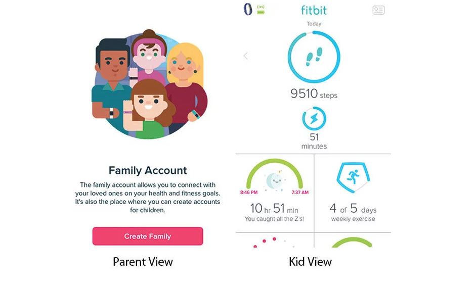 Fitbit Ace Family Account Dashboard now 