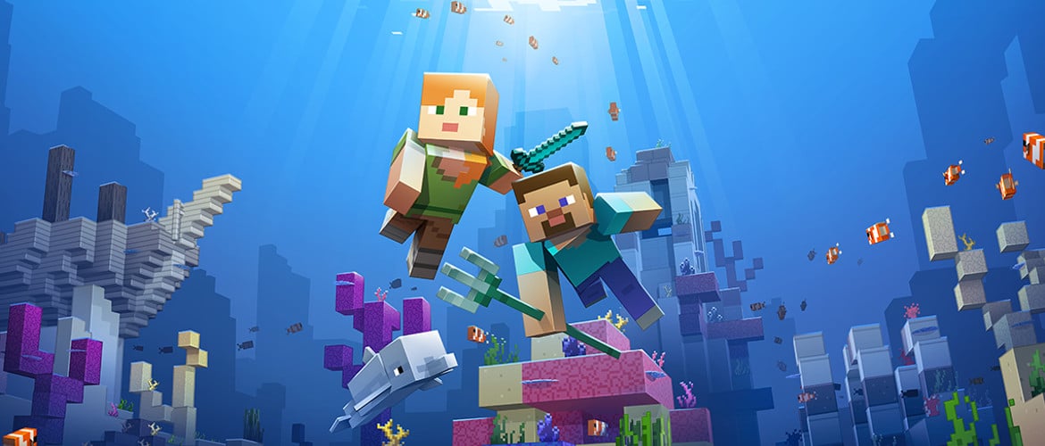 Minecraft saa ensimmäisen Update Aquatic -ominaisuuksien aallon