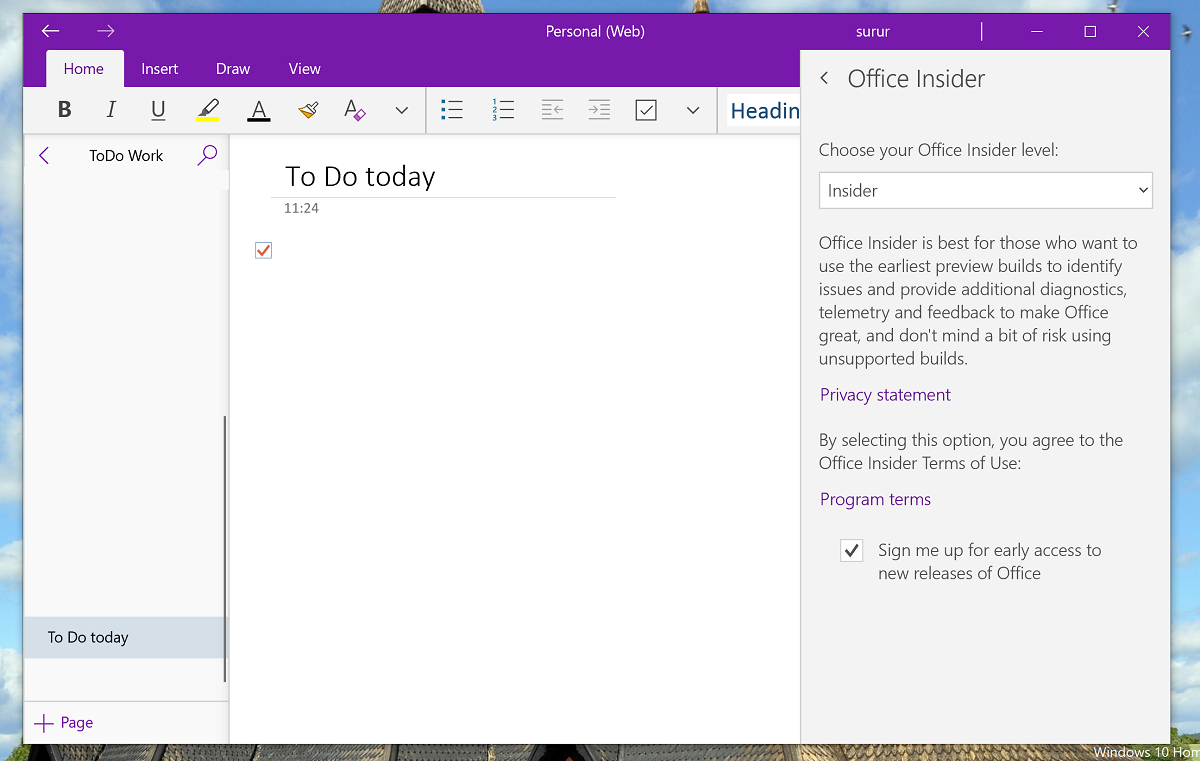 what does the current version of onenote look like for mac?