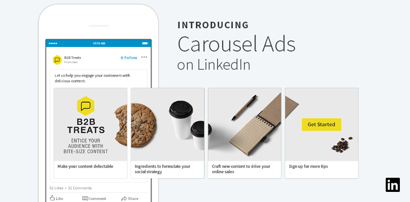 LinkedIn announces carousel ads for Sponsored Content