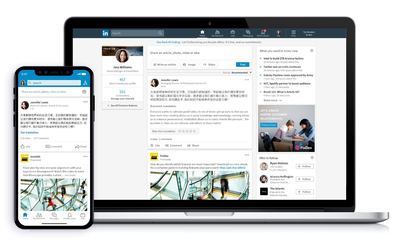 LinkedIn now supports translations in the LinkedIn Feed