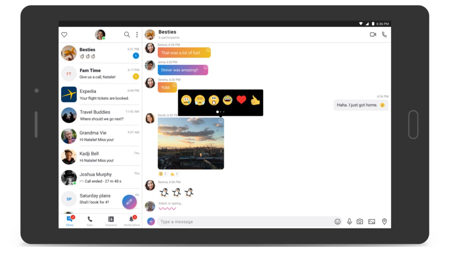 skype for android tab