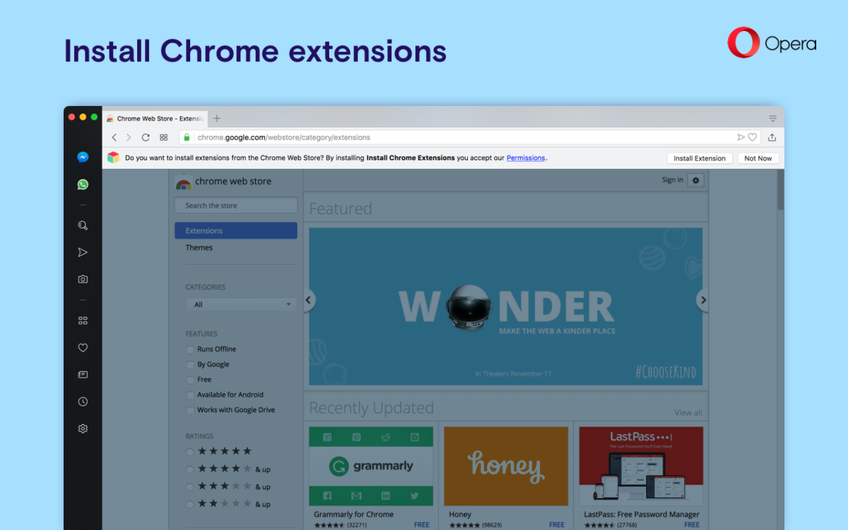 are there opera extensions available