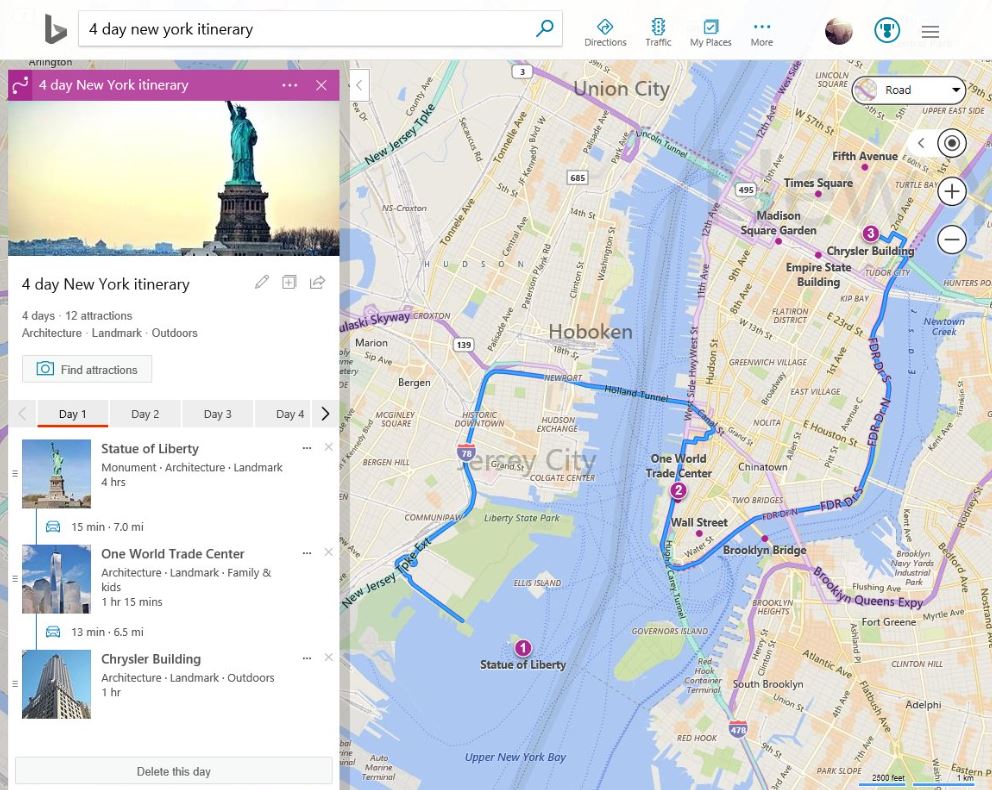 Bing Maps now allows users to customize itineraries to make them their ...