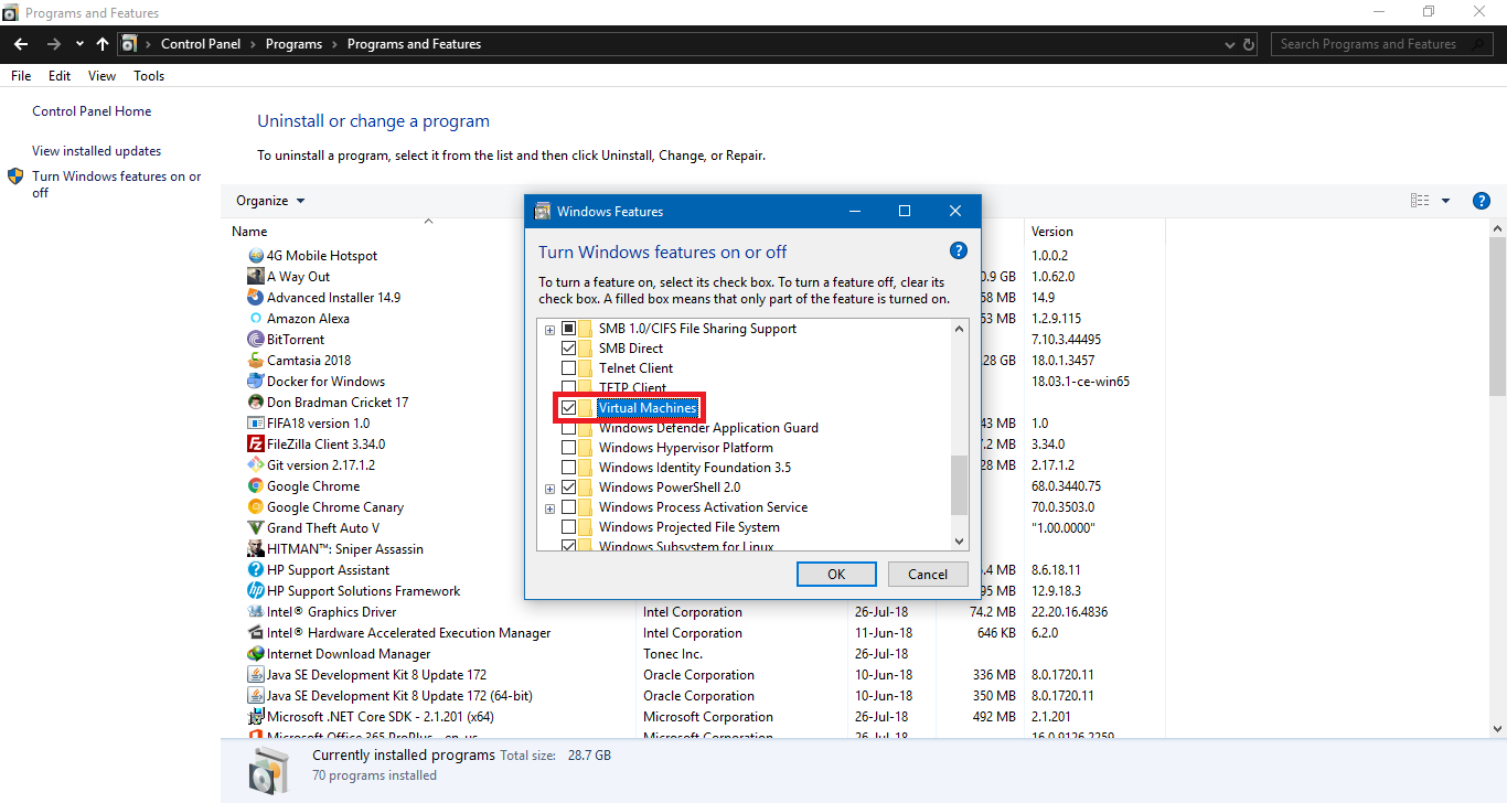 benefits of windows 10 hyper v vs virtualbox