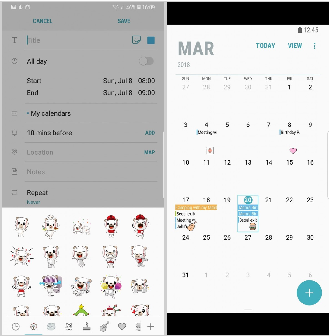 Samsung rolls out a new update for Samsung Calendar for Galaxy S8