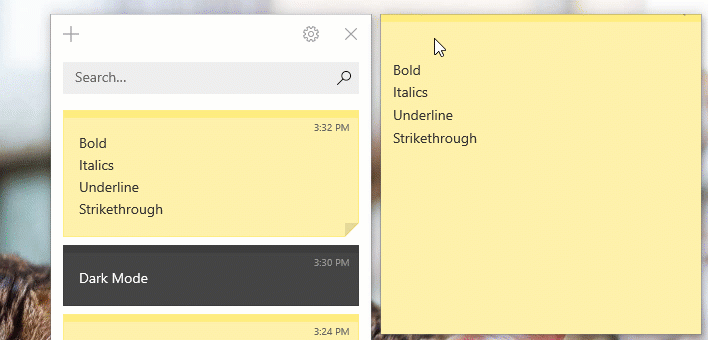 new sticky notes shortcut 1.6.2.0