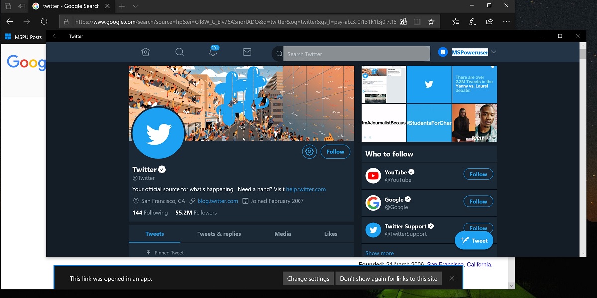 Official Twitter app for Windows 10 sneakily becomes an Edge