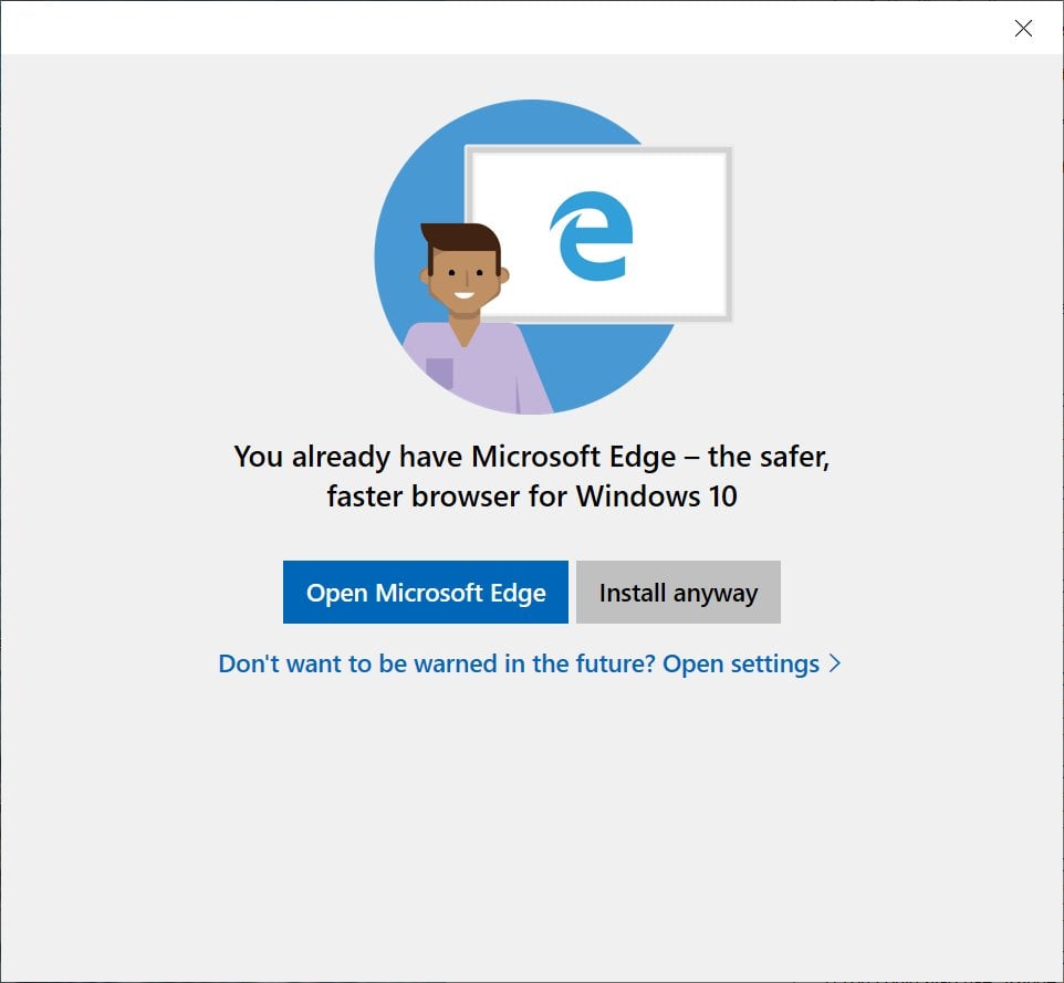 microsoft edge wont let me download and instsll google chrome