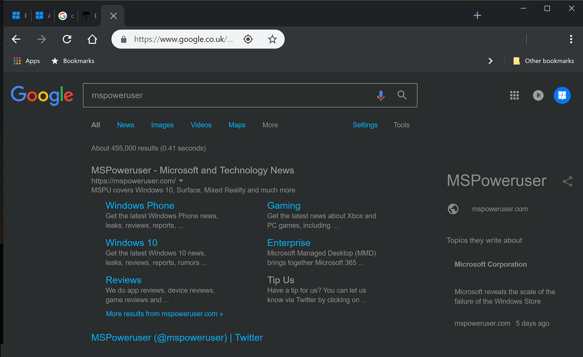 Tip Download A Dark Theme Designed For Chrome 69 Mspoweruser