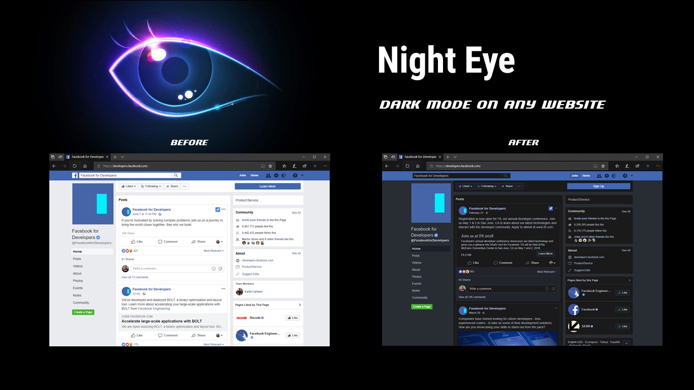 dark theme extension mode extension Night Edge Eye  MSPoweruser Mode brings for  website to Dark any