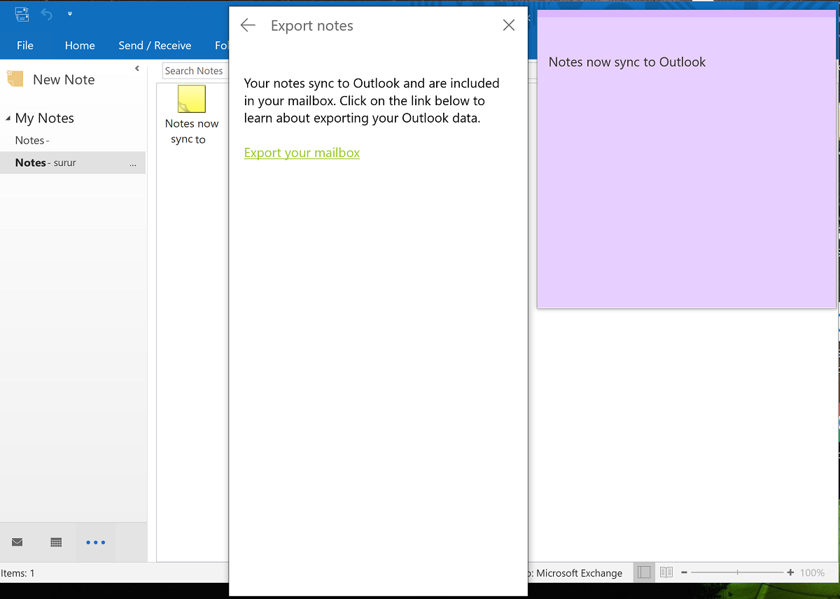 outlook notes on iphone