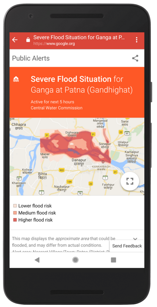 Google använder AI för att förutsäga och varna användare om översvämningar i Indien