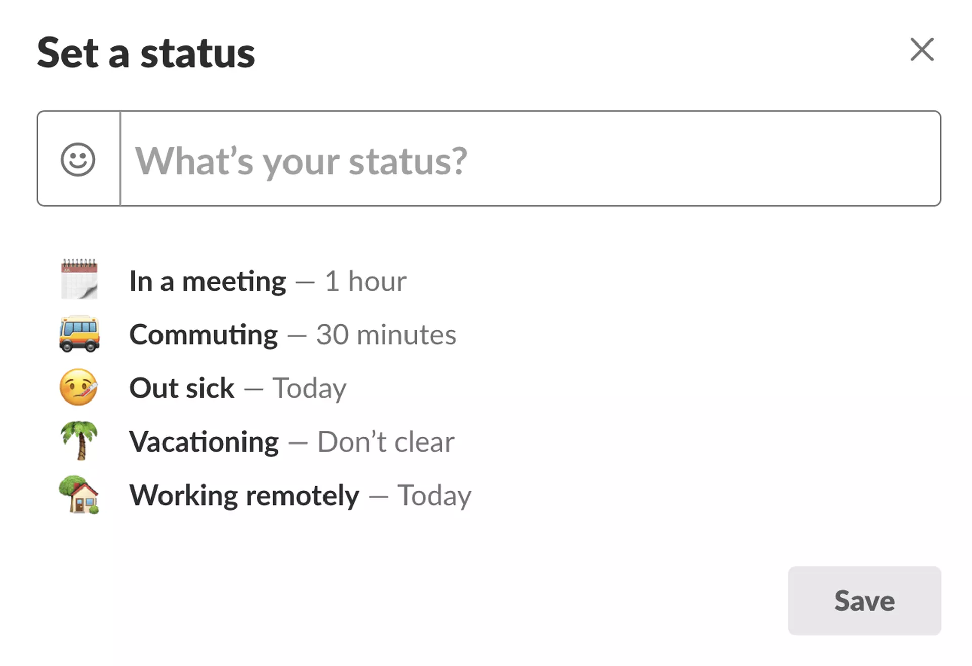 Status meeting. Status Slack. Status meetings.