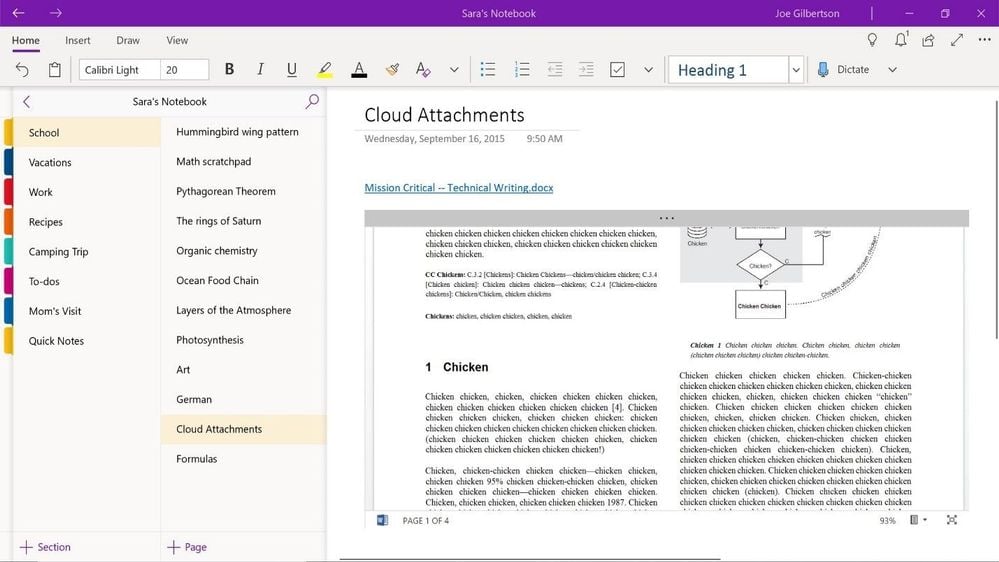 OneNote October 2018 Update brings cloud file attachments, tag search, Emoji keyboard and more