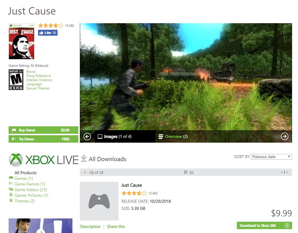 just cause xbox store