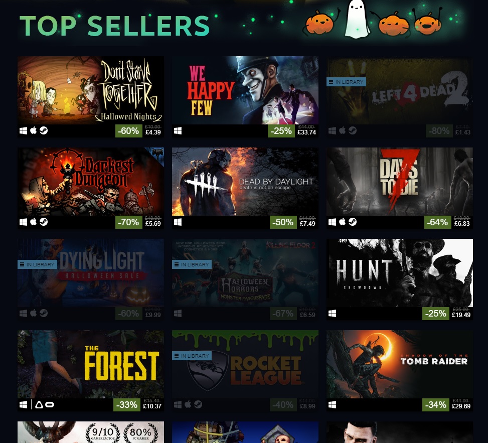 Steam: Promoção de Halloween do Xbox Game Studios & Bethesda com