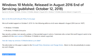 Microsoft withdraws extension of support for Windows 10 Mobile ...